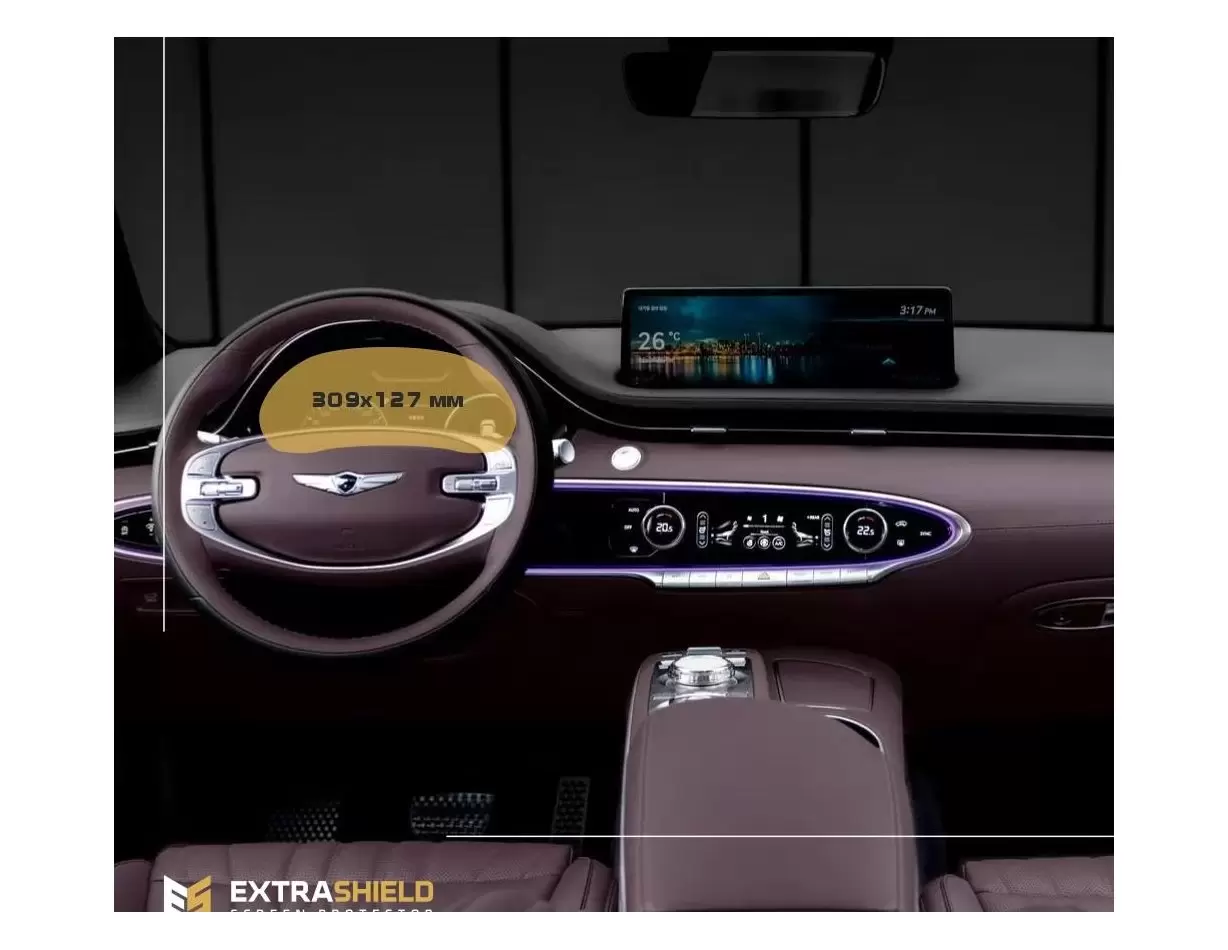 Genesis GV70 2020 - Present Digital Speedometer ExtraShield Screeen Protector Genesis GV70 2020 - Present Digital Speedometer ExtraShield Screeen Protector