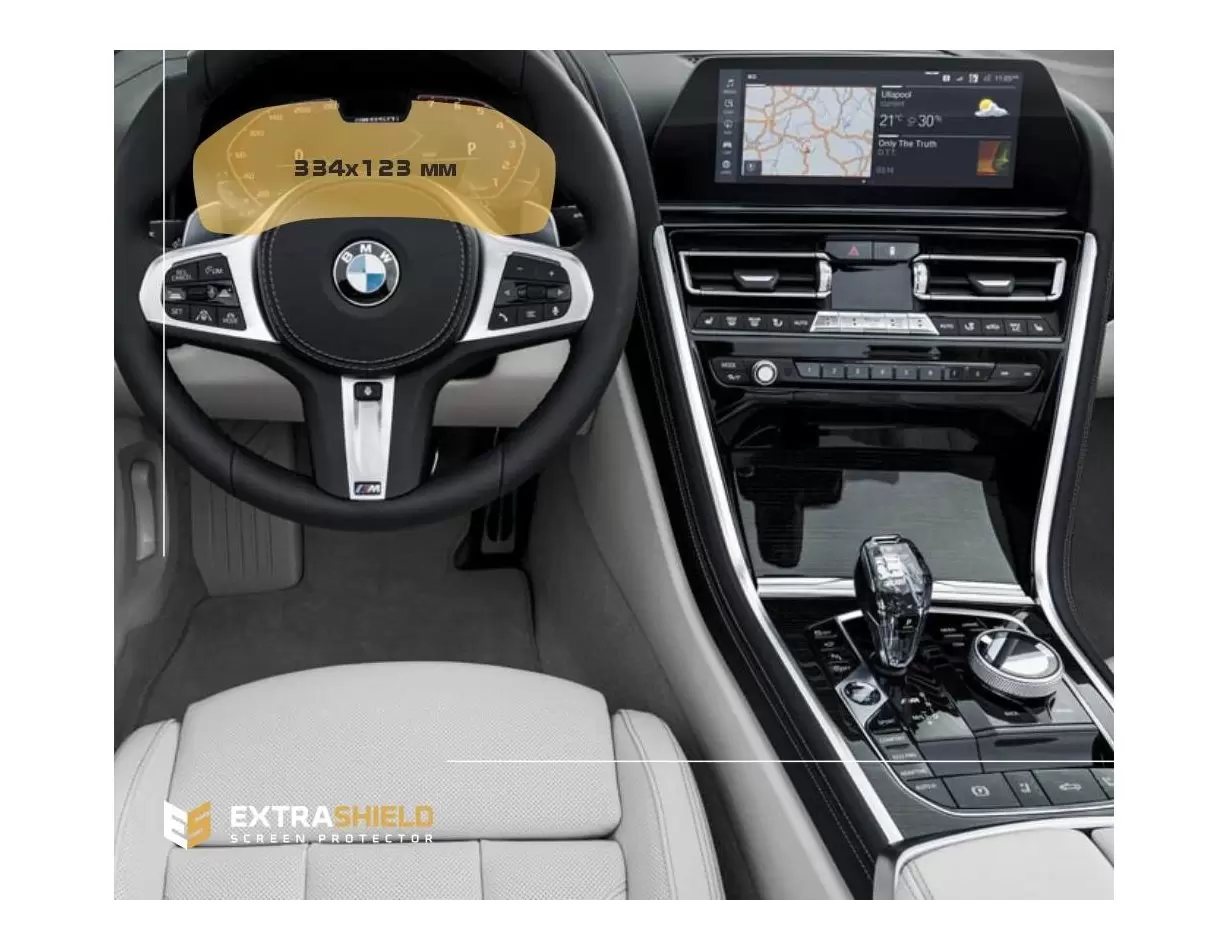 BMW 7 Series (G11/G12) 2019 - Present Digital Speedometer (Mit camera) 12,3" DisplayschutzGlass Kratzfest Anti-Fingerprint Tran 