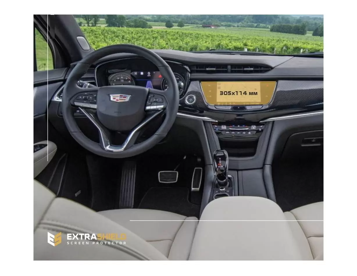 Cadillac Escalade 2021 - Present Passenger monitors (2 pcs,) DisplayschutzGlass Kratzfest Anti-Fingerprint Transparent - 1- Cock