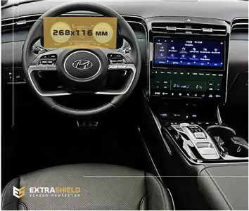 Hyundai Tucson 2015 - 2020 Multimedia 8" DisplayschutzGlass Kratzfest Anti-Fingerprint Transparent - 1- Cockpit Dekor Innenraum