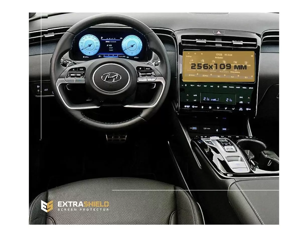 Hyundai Tucson 2015 - 2019 Multimedia 8" HD transparant navigatiebeschermglas