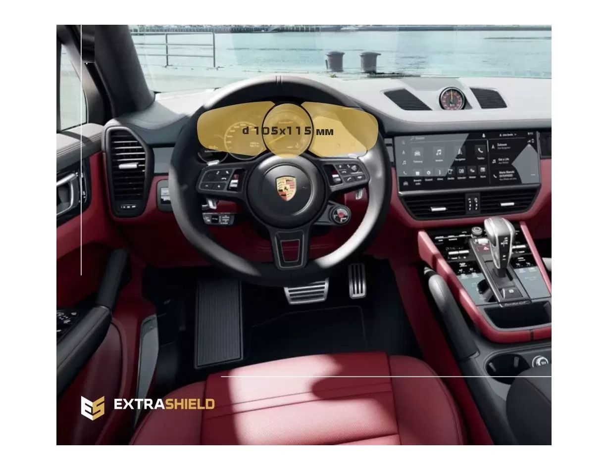 Porsche Cayenne 2017 - Present Digital Speedometer 12" HD transparant navigatiebeschermglas