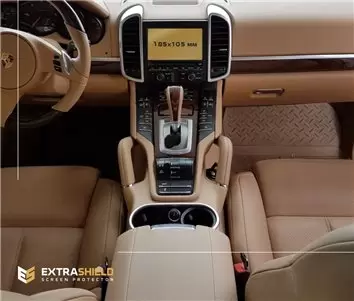 Porsche Cayenne 2015-2018 Multimedia 8" DisplayschutzGlass Kratzfest Anti-Fingerprint Transparent - 1- Cockpit Dekor Innenraum