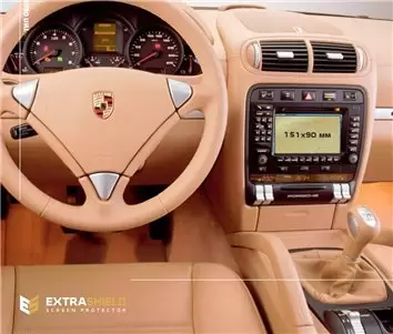 Porsche Cayenne 2010 - 2014 Multimedia 7" DisplayschutzGlass Kratzfest Anti-Fingerprint Transparent - 1- Cockpit Dekor Innenraum
