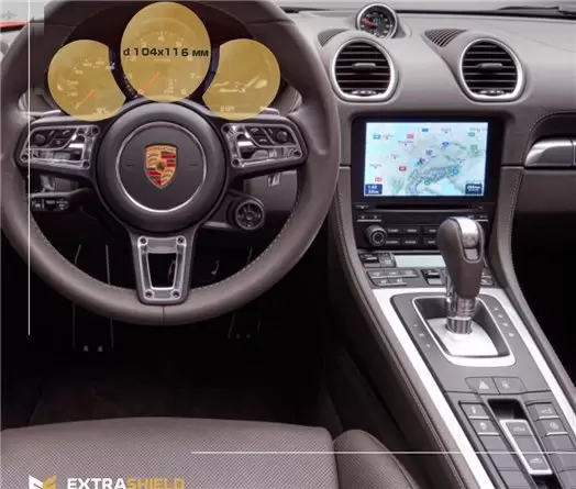 Porsche Boxster 2016 - Present Digital Speedometer 12" HD transparant navigatiebeschermglas
