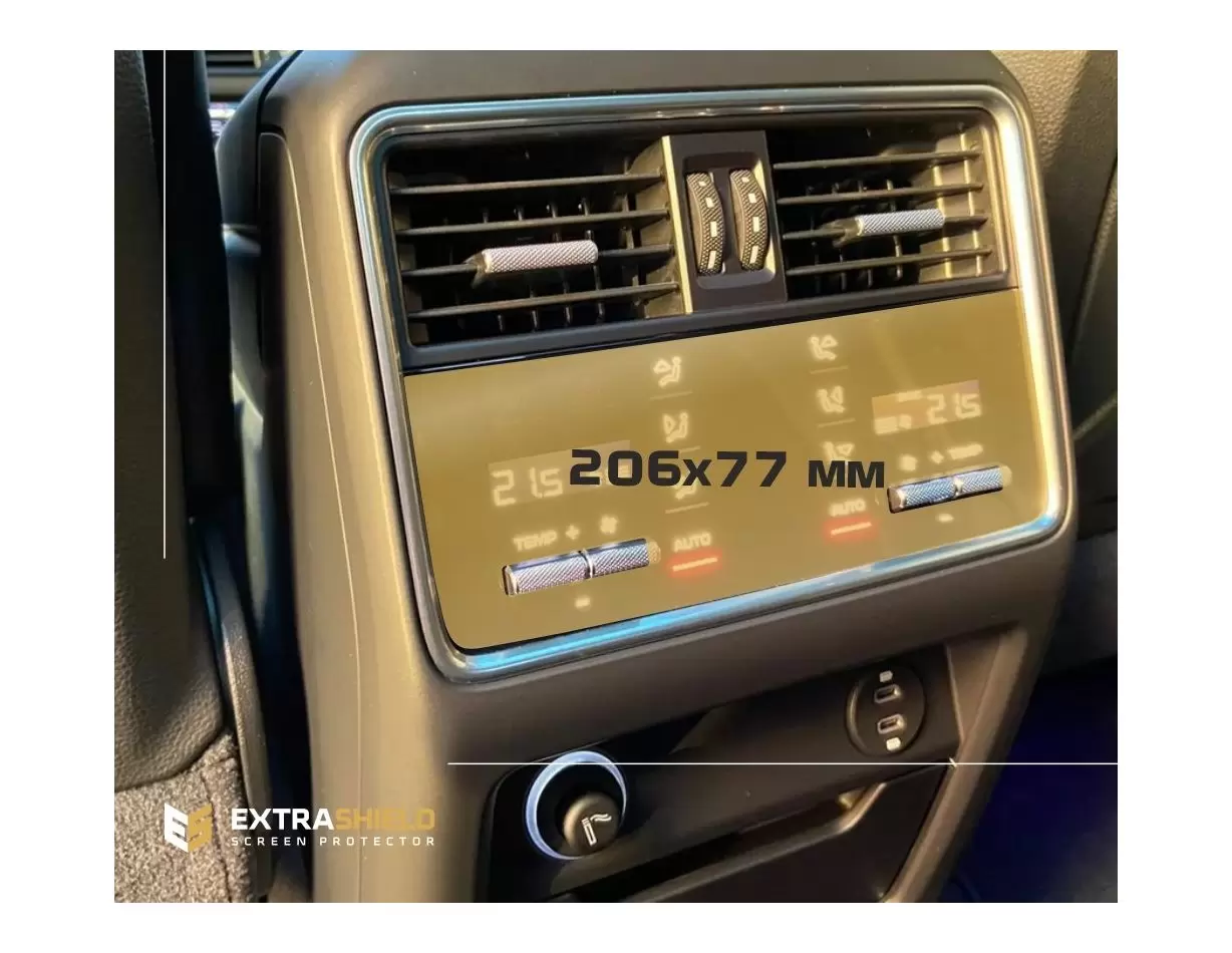 Porsche Cayenne 2017 - Present Rear Climate-Control 10,5" DisplayschutzGlass Kratzfest Anti-Fingerprint Transparent - 1- Cockpit