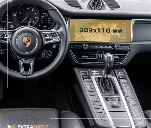 Porsche Macan Facelift 2018 - Present Multimedia 11" DisplayschutzGlass Kratzfest Anti-Fingerprint Transparent - 1- Cockpit Deko