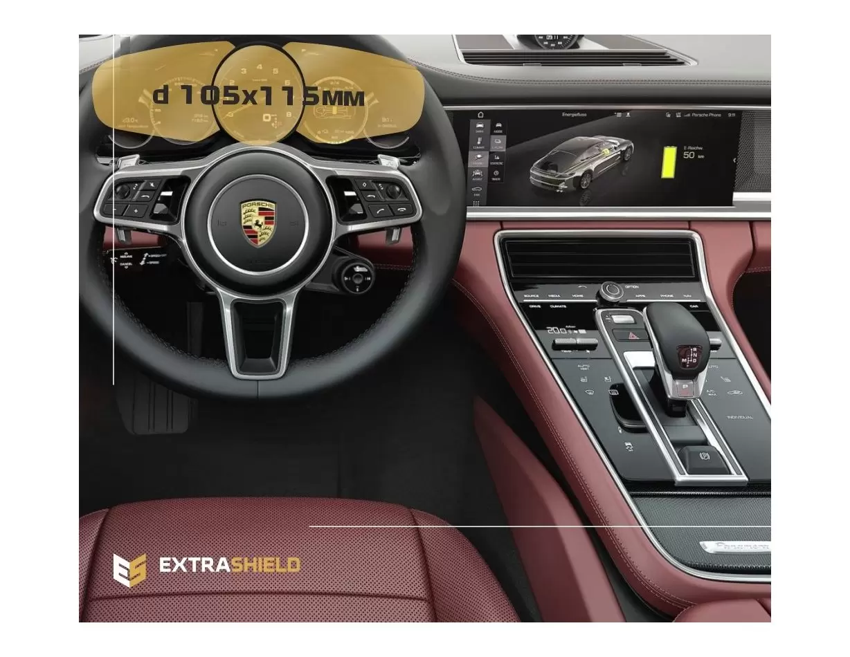 Porsche Panamera II 2017 - Present Digital Speedometer 12" Protection d'écran Résiste aux rayures HD transparent - 1 - habillage