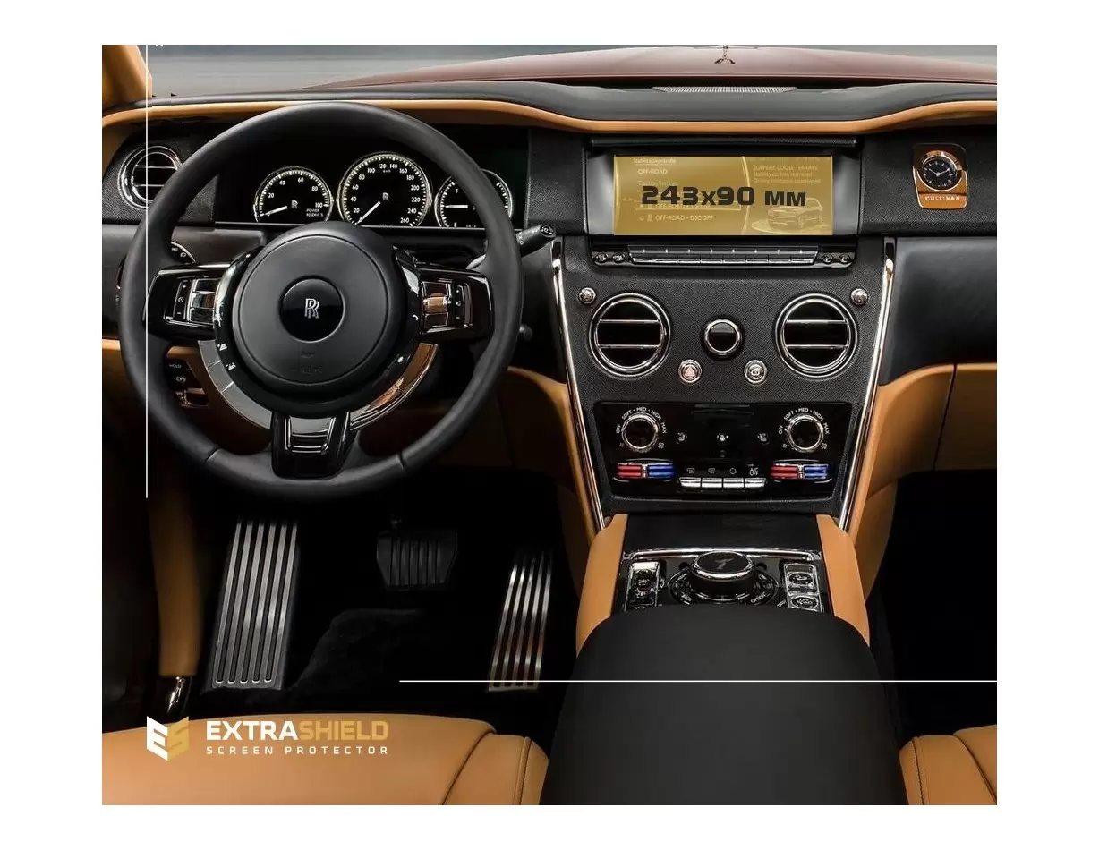 Rolls-Royce Cullinan 2018 - Present Multimedia 11" Protection d'écran Résiste aux rayures HD transparent - 1 - habillage decor d