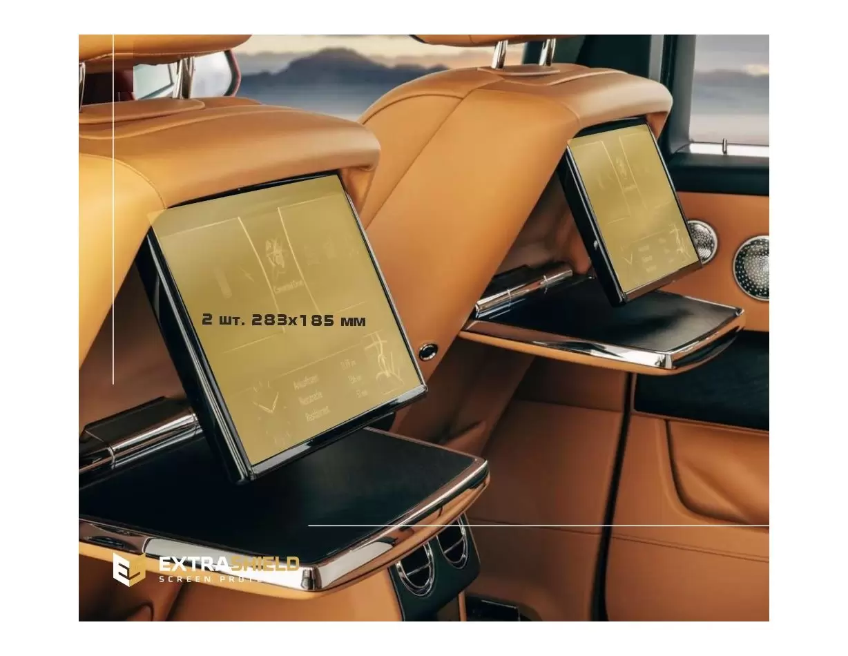 Rolls-Royce Cullinan 2018 - Present Passenger monitors (2pcs,) 15" HD transparant navigatiebeschermglas
