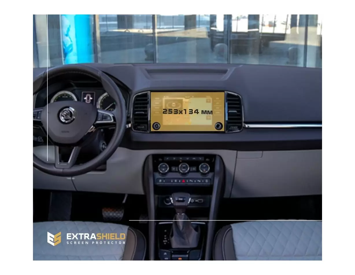 Skoda Karoq (NU7) 2016 - Present Multimedia Bolero 8" DisplayschutzGlass Kratzfest Anti-Fingerprint Transparent - 1- Cockpit Dek