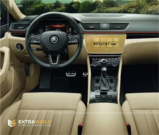 Skoda Superb (B8) 2015 - Present Multimedia Columbus 9,2" HD transparant navigatiebeschermglas