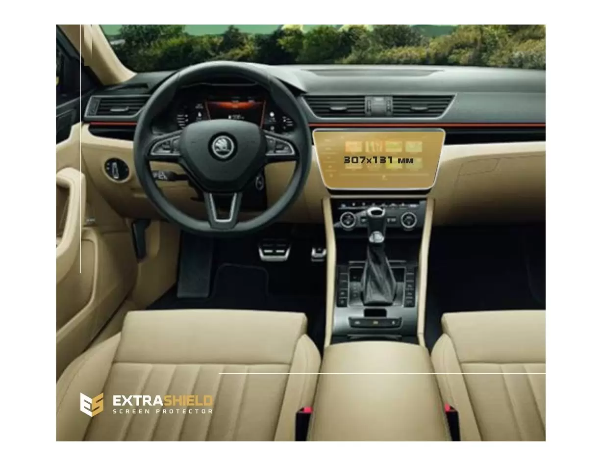 Skoda Superb (B8) 2015 - Present Multimedia Columbus 9,2" HD transparant navigatiebeschermglas