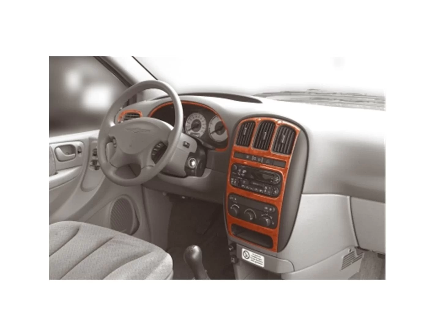 Chrysler Voyager 03.01-09.07 3M 3D Interior Dashboard Trim Kit Dash Trim Dekor 7-Parts