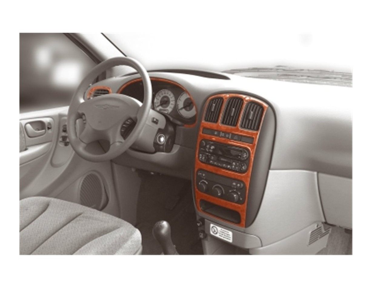 Chrysler Voyager 01-07 Kit la décoration du tableau de bord 7-Pièce - 1 - habillage decor de tableau de bord
