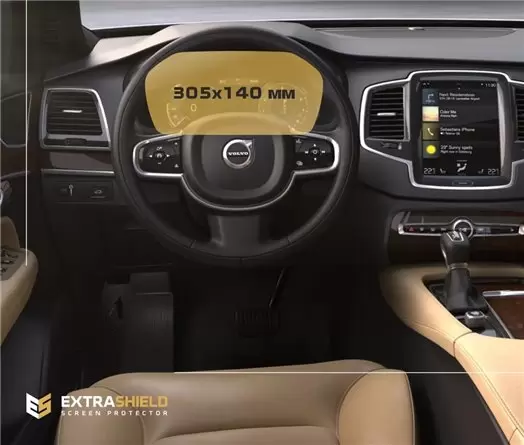 Volvo XC60 2017 - Present Digital Speedometer DisplayschutzGlass Kratzfest Anti-Fingerprint Transparent - 1- Cockpit Dekor Innen