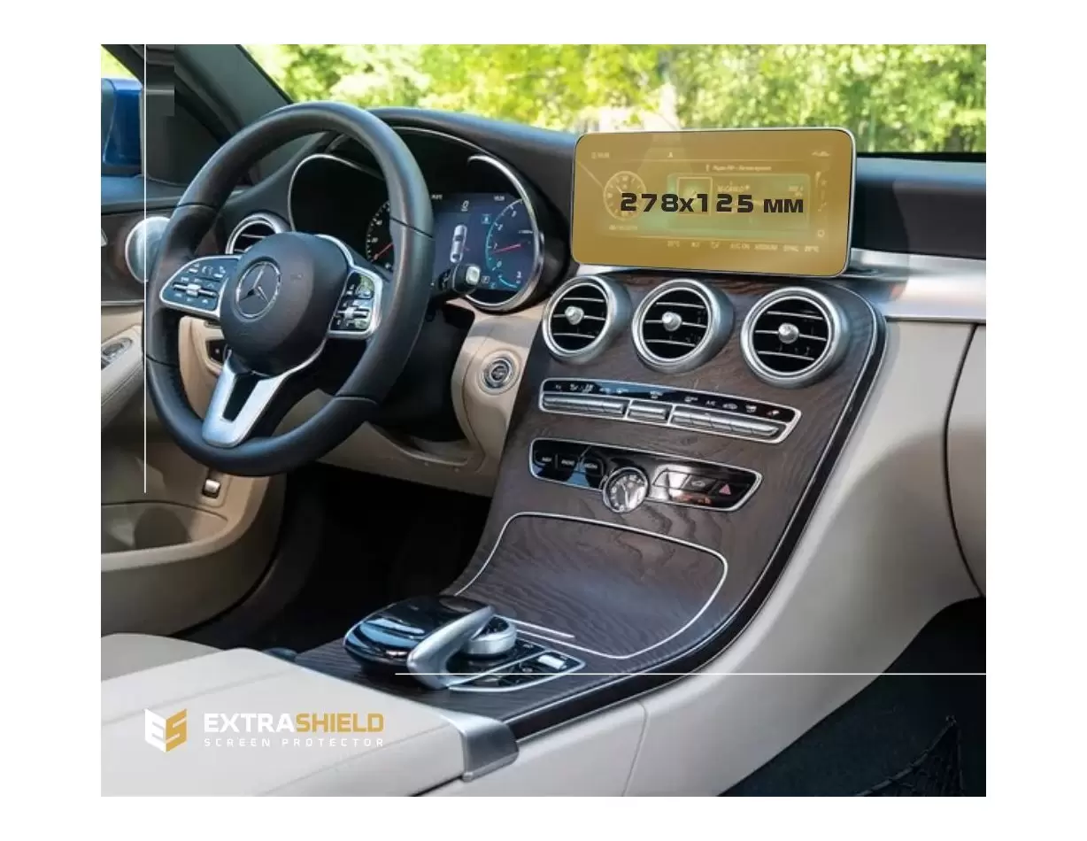 Mercedes-Benz C-class (W205/C205/A205) 2018 - Present Multimedia 10,3" Protection d'écran Résiste aux rayures HD transparent - 1