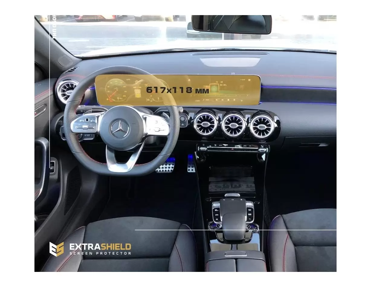 Mercedes-Benz CLA (C118) 2019 - Present Digital Speedometer + Multimedia 10,25" ExtraShield Screeen Protector