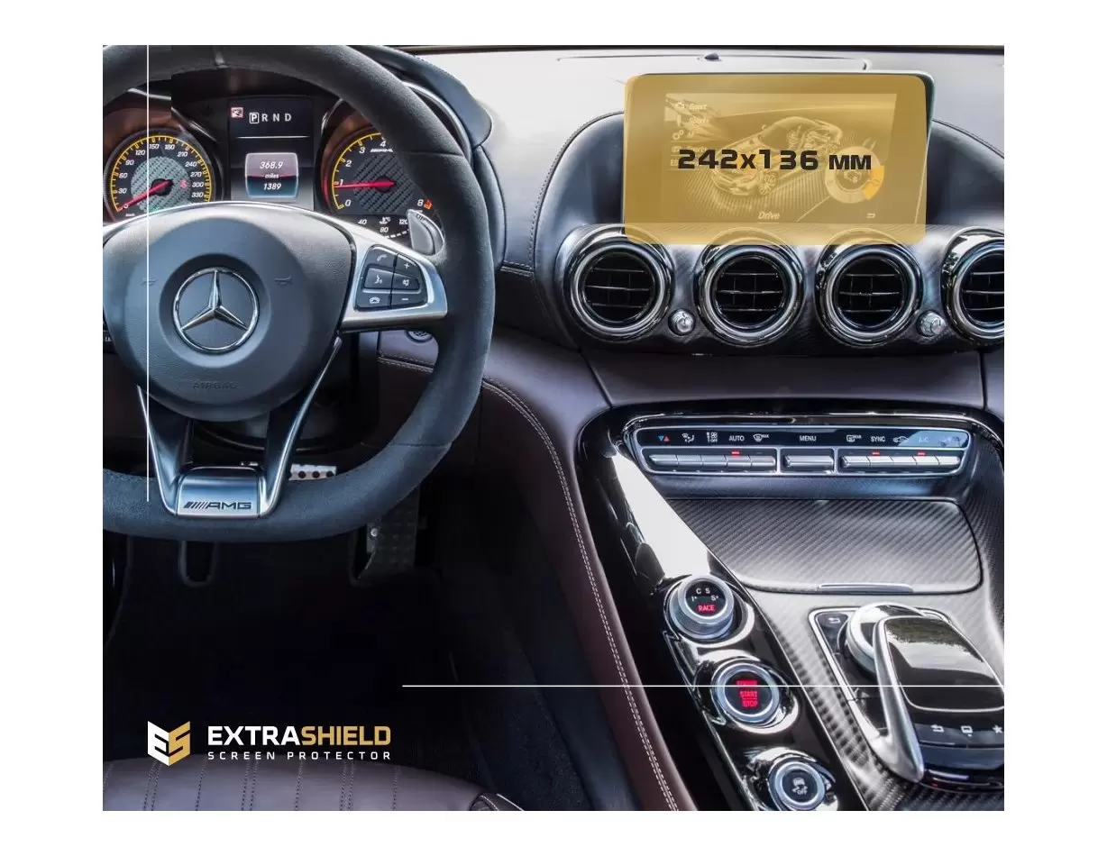 Mercedes-Benz AMG GT (C190/R190) 2014 - 2018 Multimedia 7" Vetro Protettivo HD trasparente di navigazione Protezione