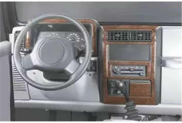 Chrysler Wrangler 09.1996 3D Inleg dashboard Interieurset aansluitend en pasgemaakt op he 10 -Teile