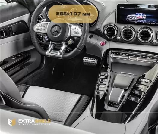 Mercedes-Benz AMG GT (C190/R190) 2016 - 2020 Digital Speedometer 10,25" DisplayschutzGlass Kratzfest Anti-Fingerprint Transparen