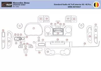 Mercedes Sprinter W907 Interior WHZ Dashboard trim kit 40 Parts