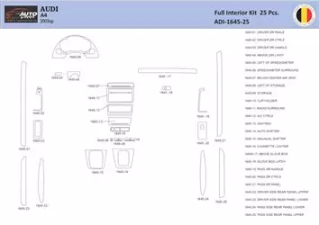 Audi A4 B6 2000–2006 Inleg dashboard Interieurset aansluitend en pasgemaakt 44 Delen