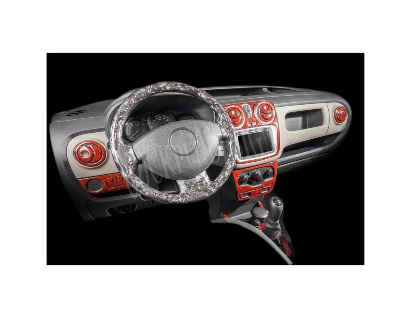 Dacia Lodgy 01.2010 3D Inleg dashboard Interieurset aansluitend en pasgemaakt op he 17 -Teile
