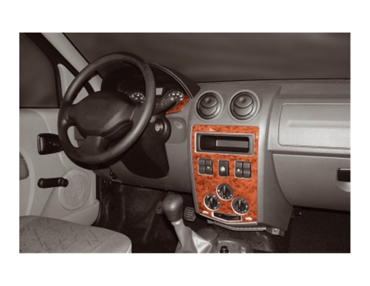 Dacia Logan 05-09 Exkluzívne Samolepící Dekor Palubnej Dosky 20-Dielny - 1 - habillage decor de tableau de bord