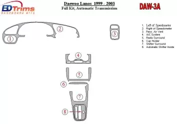Daewoo Lanos 1999-2003 Ensemble Complet, Boîte automatique BD Kit la décoration du tableau de bord - 1 - habillage decor de tabl
