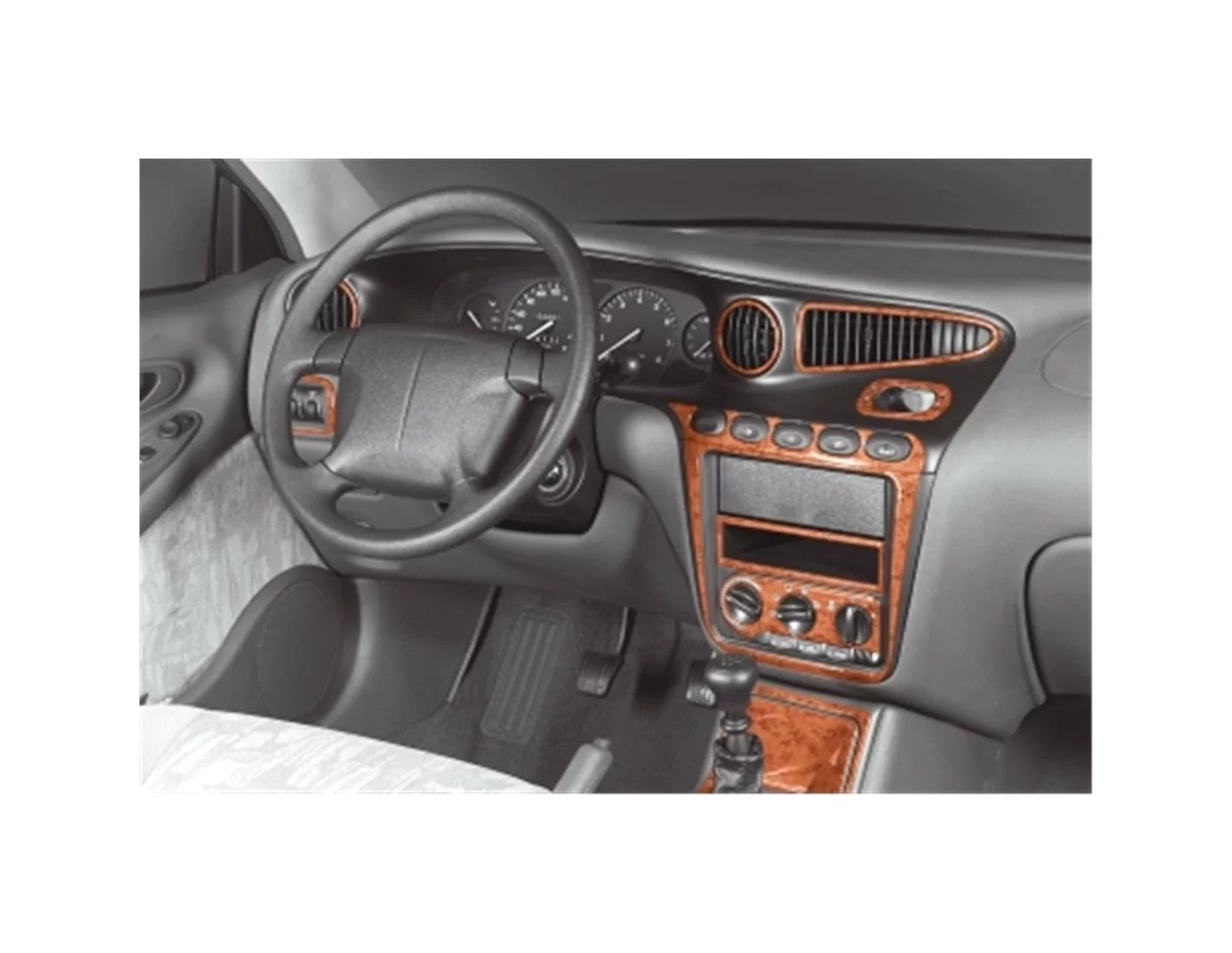 Daewoo Leganza 09.1997 Kit Rivestimento Cruscotto all'interno del veicolo Cruscotti personalizzati 18-Decori