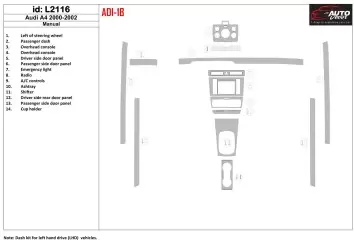 Audi A4 2000-2001 Ensemble Complet BD Kit la décoration du tableau de bord - 1