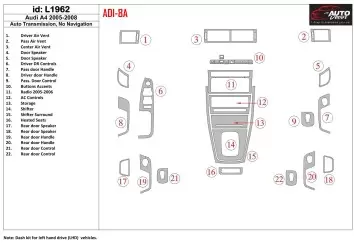 Audi A4 2005-2008 Automatic Gearbox Cruscotto BD Rivestimenti interni