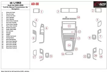Audi A4 2005-2008 Manual Transm BD Kit la décoration du tableau de bord - 1