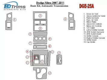 DODGE Dodge Nitro 2007-UP Basic Set, Automatic Gear Interior BD Dash Trim Kit €64.99