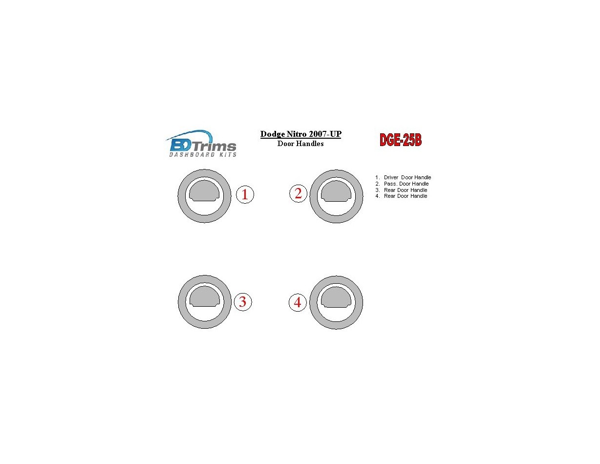 Dodge Nitro 2007-UP Interior Doors Hиle Covers Cruscotto BD Rivestimenti interni