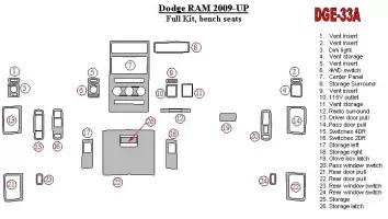 Dodge Ram 2009-UP Interior BD Dash Trim Kit