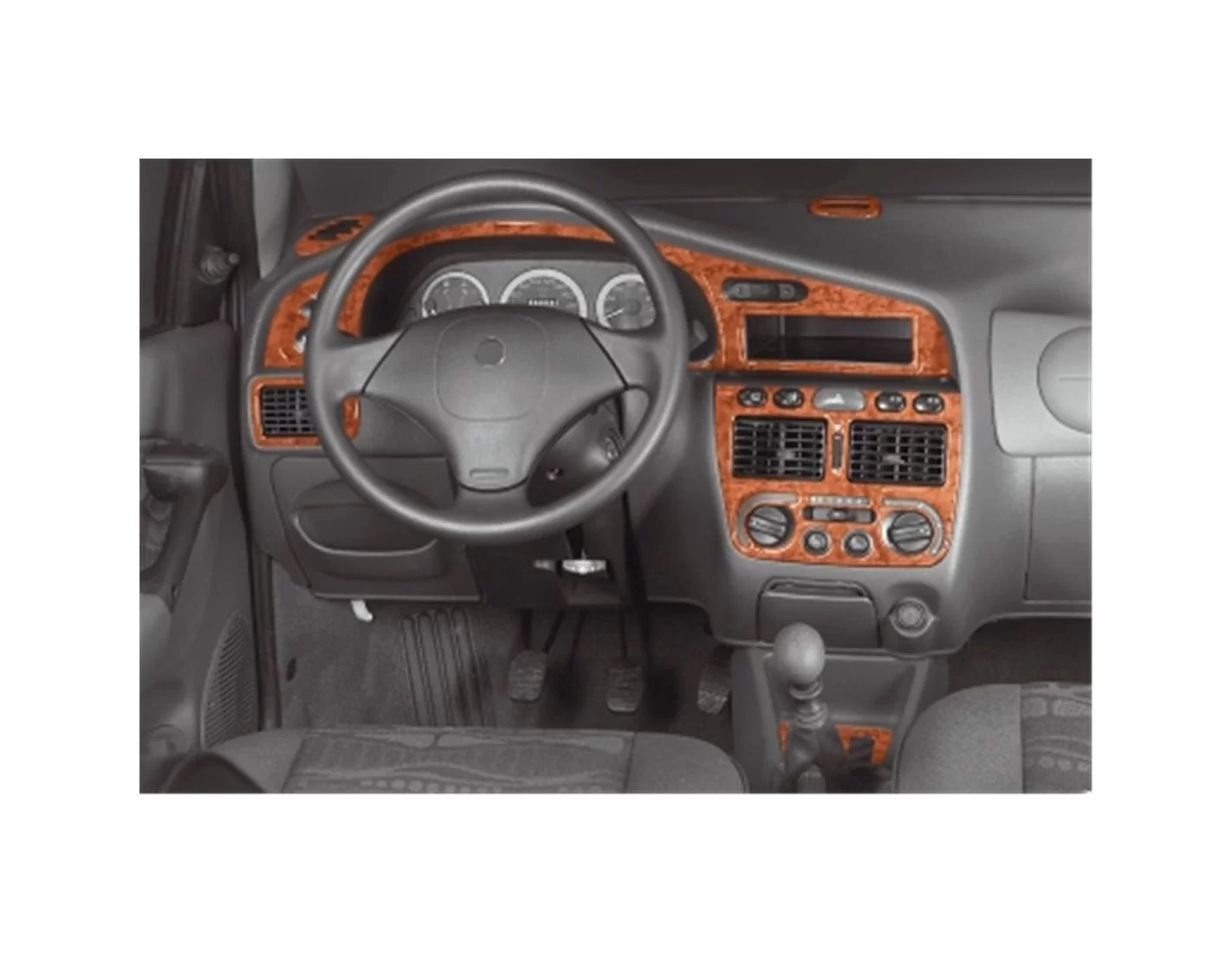 Fiat Palio - Siena 01.98 - 03.02 3D Inleg dashboard Interieurset aansluitend en pasgemaakt op he 13 -Teile