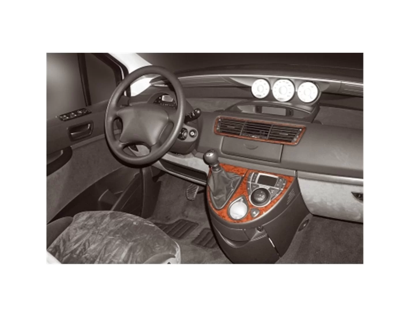 Fiat Ulysse 02.2002 3D Inleg dashboard Interieurset aansluitend en pasgemaakt op he 4 -Teile