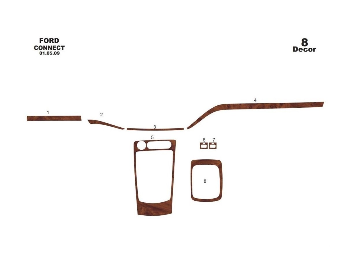 Ford Connect 05.09-01.14 3M 3D Interior Dashboard Trim Kit Dash Trim Dekor 8-Parts