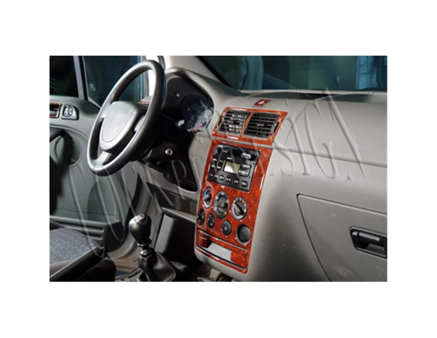Ford Connect GLX 06.02 - 09.06 3D Inleg dashboard Interieurset aansluitend en pasgemaakt op he 21 -Teile