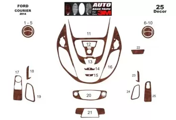 Ford Courier 2014 Mittelkonsole Armaturendekor Cockpit Dekor 29-Teilige - 2- Cockpit Dekor Innenraum