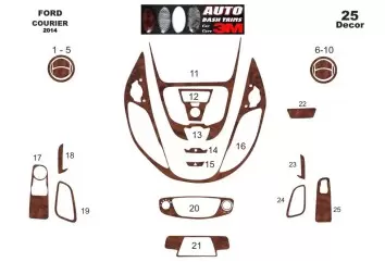 Ford Courier 01.2014 3M 3D Interior Dashboard Trim Kit Dash Trim Dekor 29-Parts