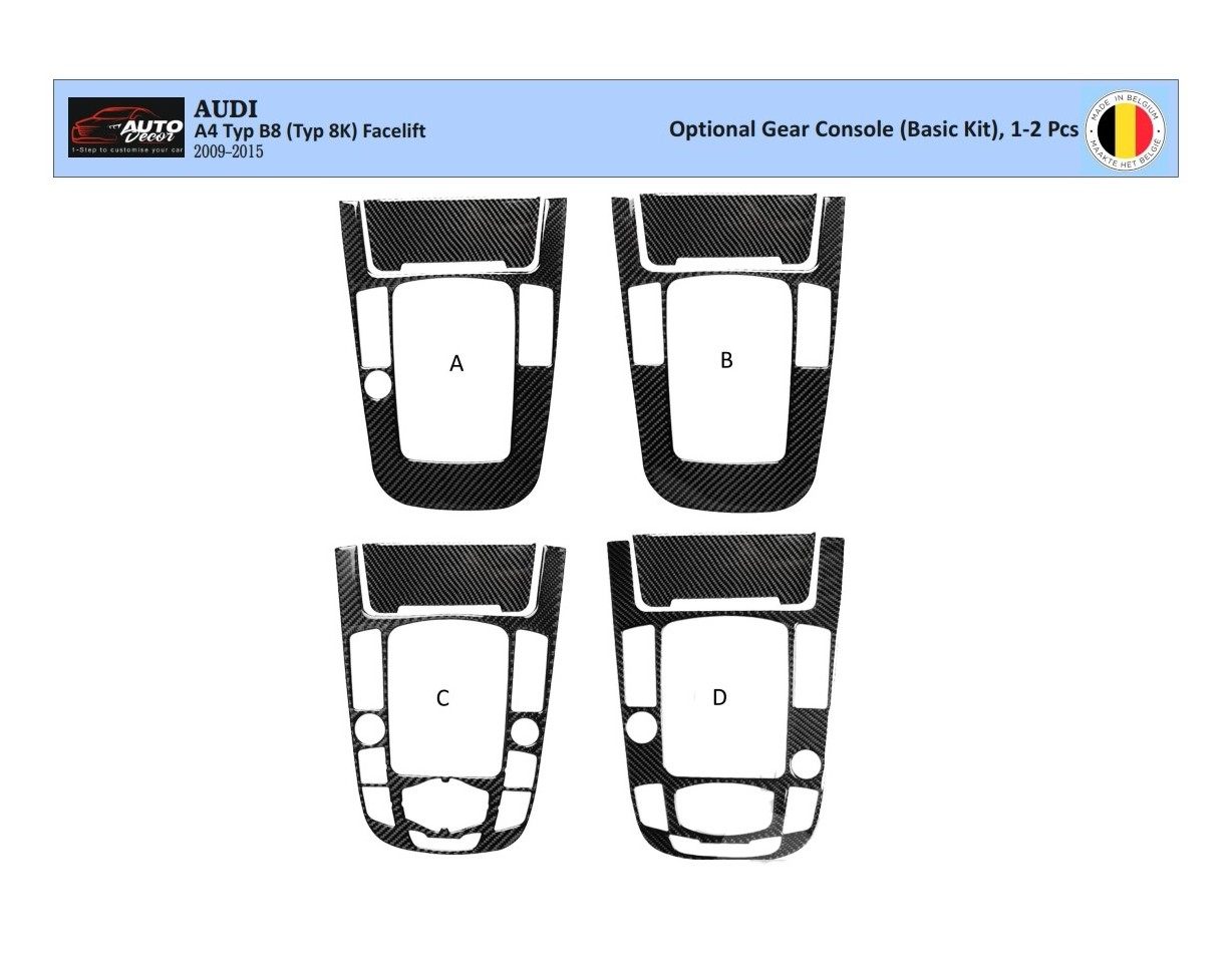 Audi A4 B8 Typ 8K 2009-2015 Kit la décoration du tableau de bord 1-2-Pièce - 1 - habillage decor de tableau de bord