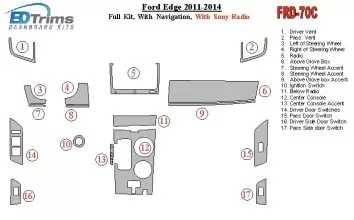 FORD Ford Edge 2011-UP Full Set, With NAVI, With Sony Radio Interior BD Dash Trim Kit €51.99