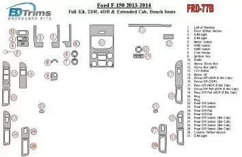 FORD Ford F-150 2013-UP Full Set, Driver Bench Interior BD Dash Trim Kit €59.99