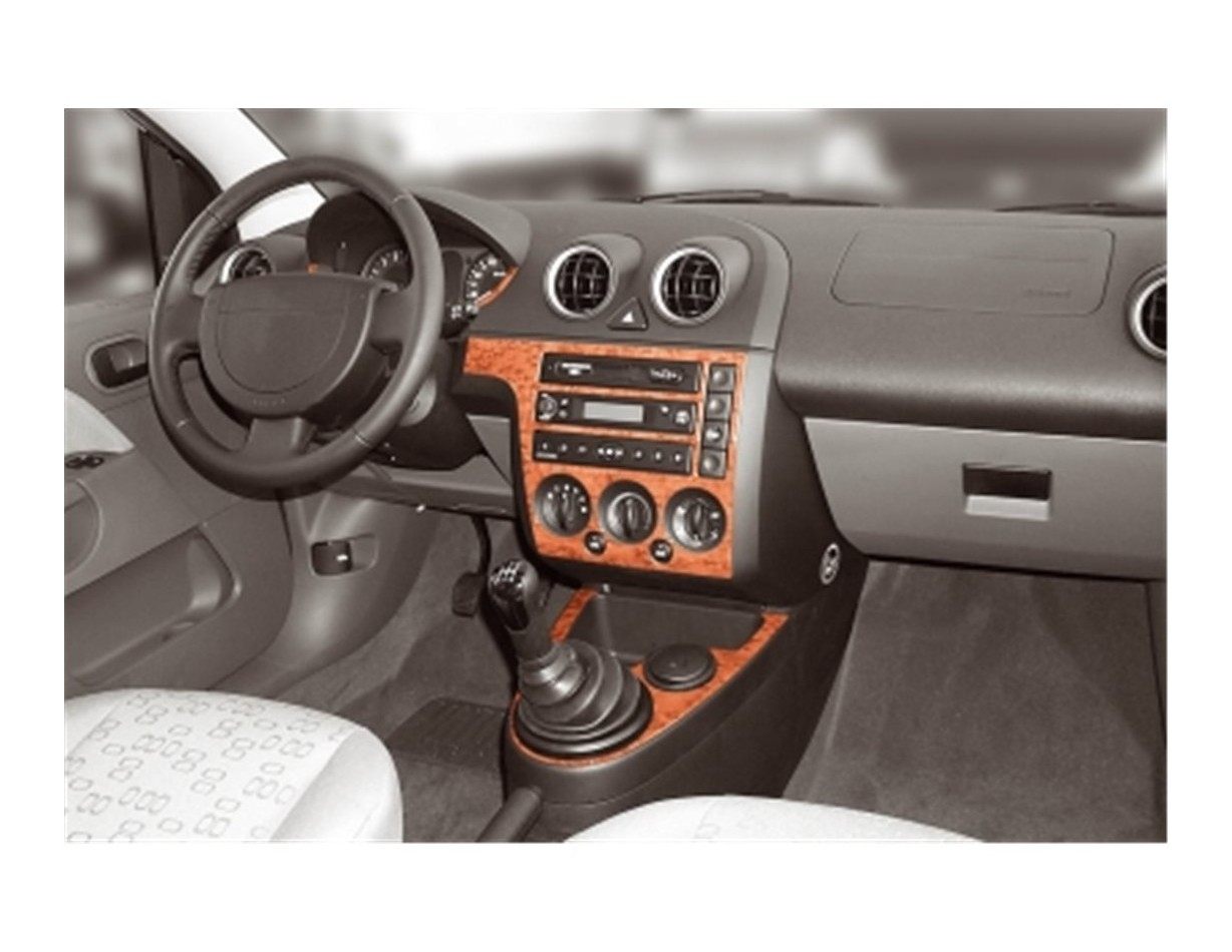 Ford Fiesta 02-05 Kit la décoration du tableau de bord 7-Pièce - 1 - habillage decor de tableau de bord