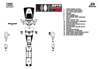 Ford Fiesta 2010-2017 3D Inleg dashboard Interieurset aansluitend en pasgemaakt op he 20-Teile