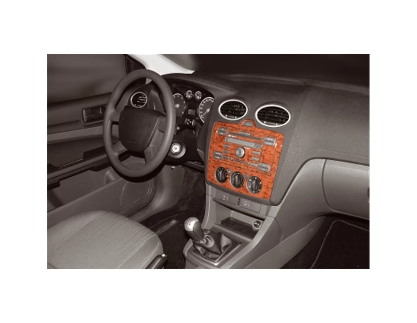 Ford Focus 09.04-09.10 3M 3D Interior Dashboard Trim Kit Dash Trim Dekor 5-Parts