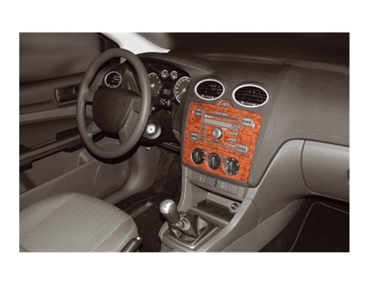 Ford Focus09.04 - 09.10 3D Inleg dashboard Interieurset aansluitend en pasgemaakt op he 5 -Teile